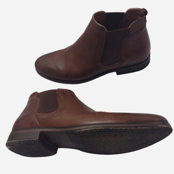 Men's Brown Leather Chelsea Boots - Picture 1 of 5